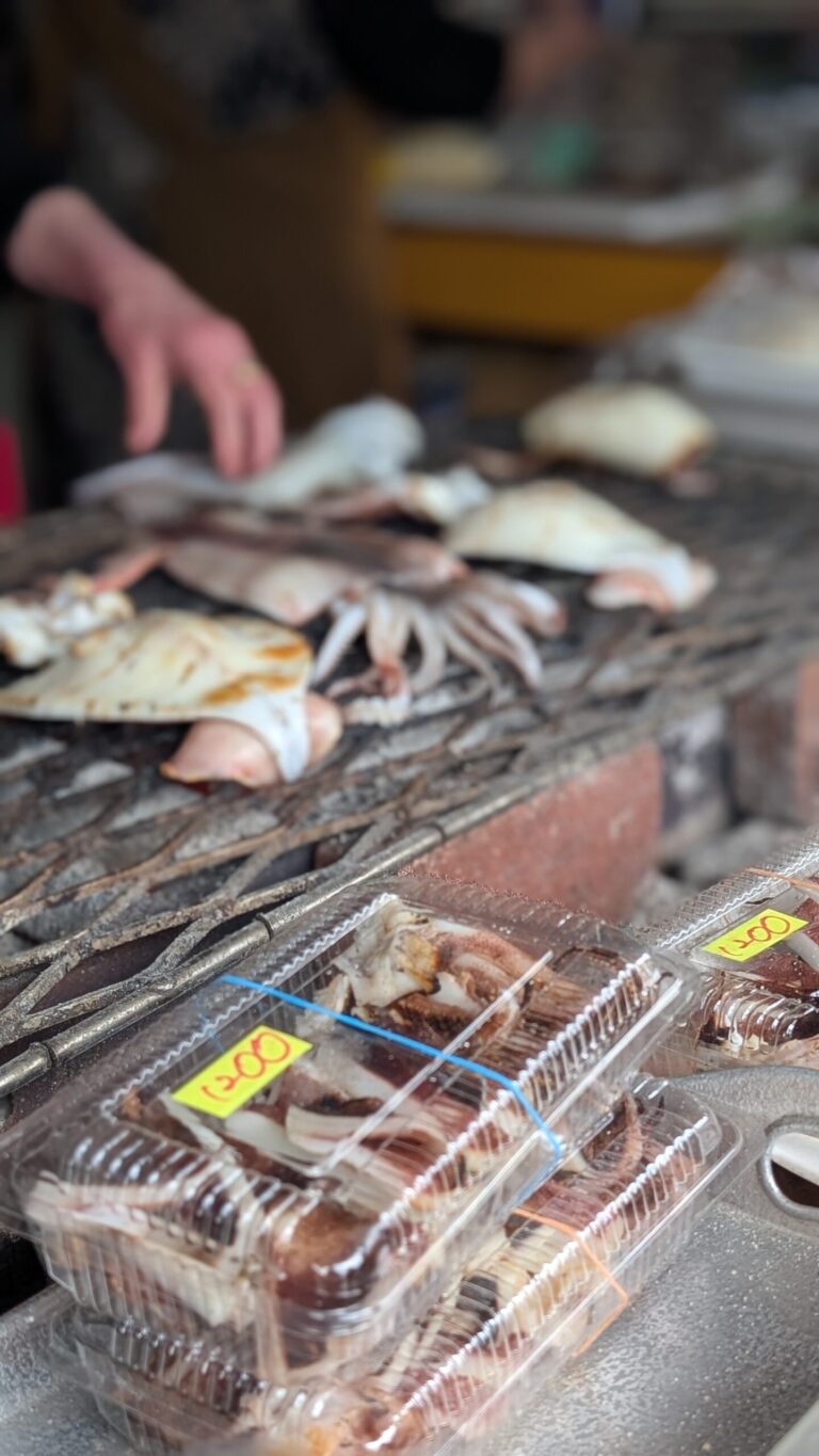 Grilled squid street in Aomori